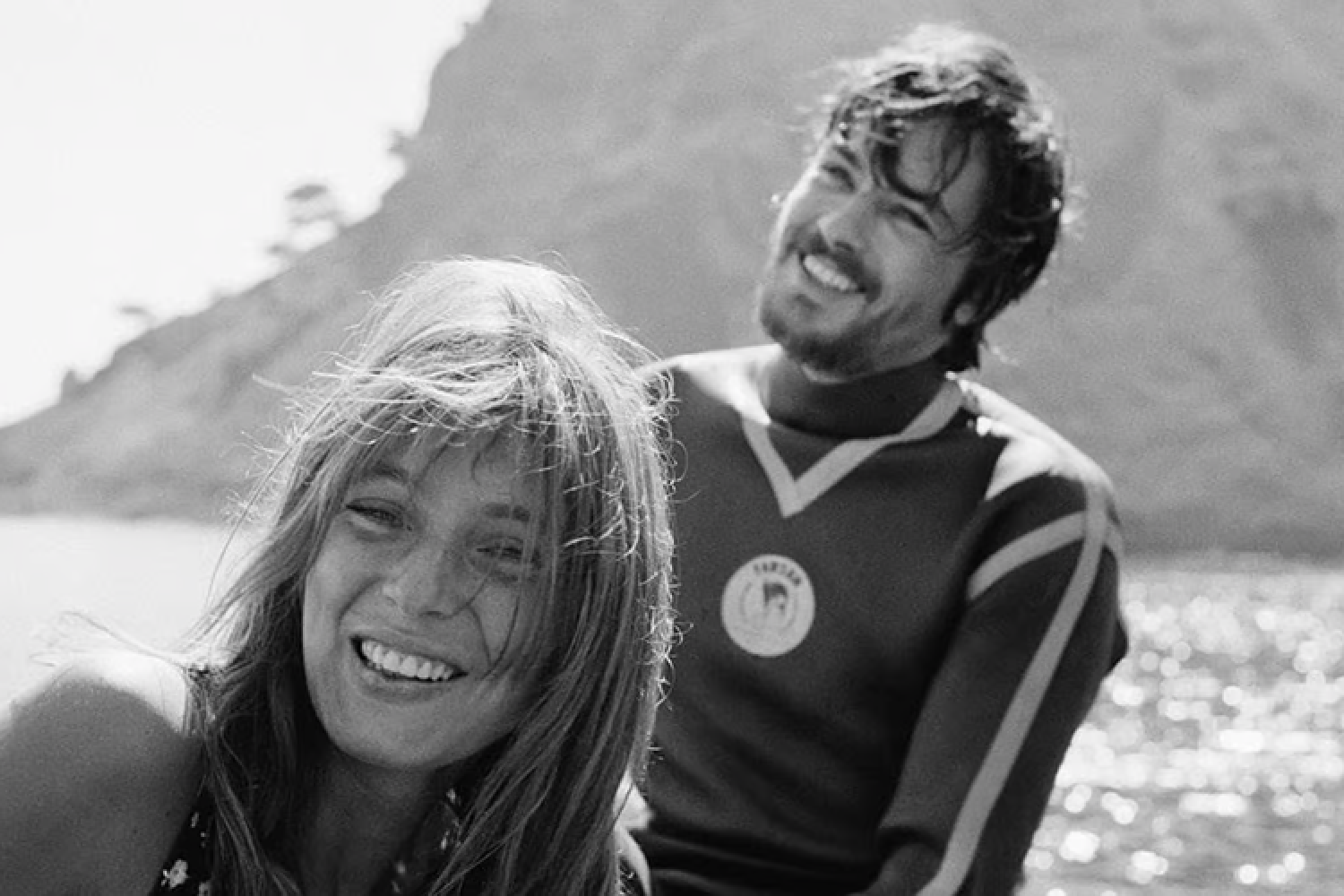 Alain Delon et Joanna Shimkus au Mugel sur le tournage des Aventuriers